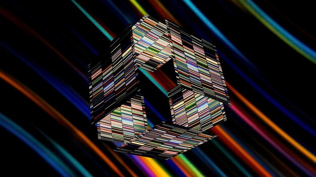 Geometrische Formen in abstrakter Bewegung ein heller Kreis von Lila und ein Quadrat von Blau und Grün, das
