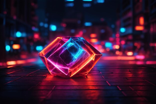 Geometrische Formen Neonlichter Hintergrund