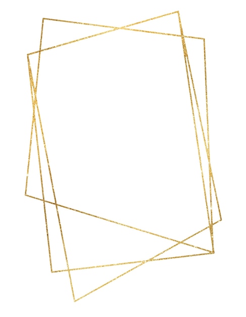 Geometrische goldene Rahmenillustration lokalisiert mit Kopienraum