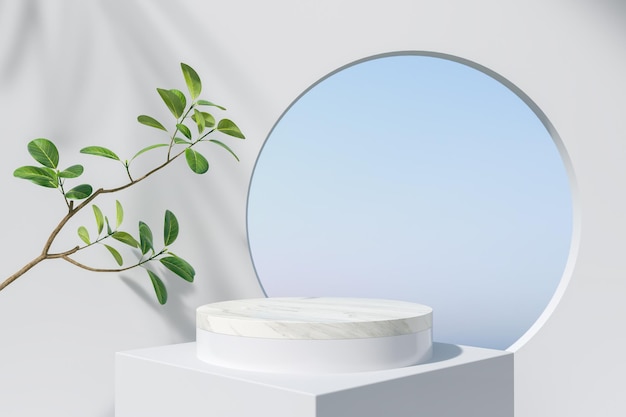 Geometrische minimale Szenenkonstruktion für Kosmetika- oder Produktausstellungspodium
