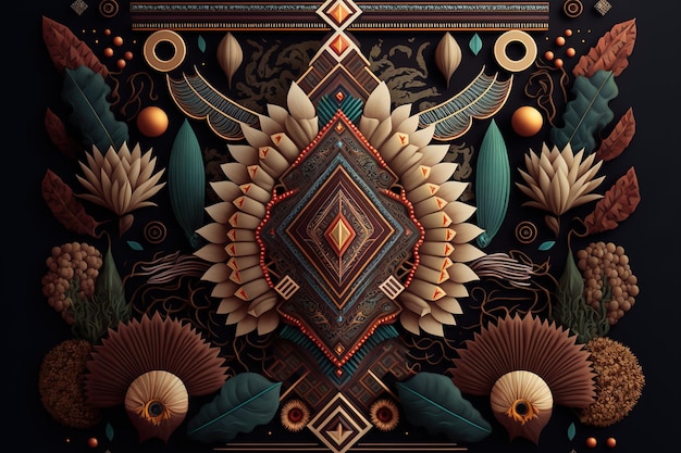 Geometrische Textur Grenze ethnisches Stammes- kreatives Design Blumenbasis Hintergrund mehrfarbig verschönert handgezeichnet ed nachgezeichnet dekorativ rundum