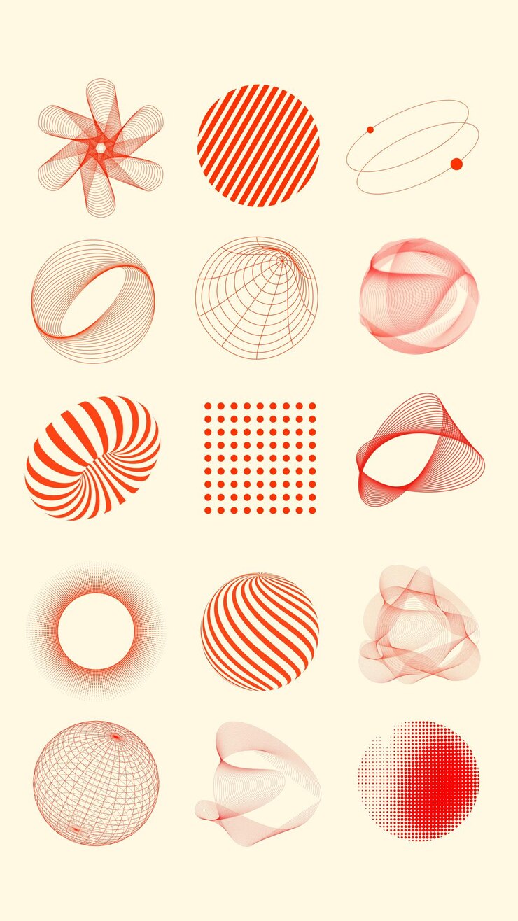 Foto geometrische wellenlinie-elementensatz