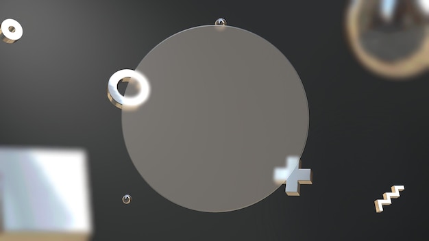Geometrischer 3D-Hintergrund aus Metall. Futuristischer Glasmorphismus, 4K-Hintergrund