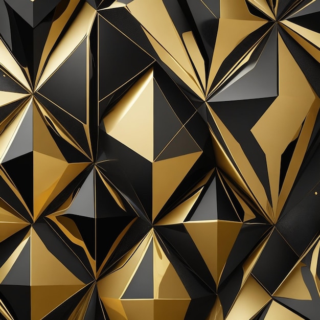 Geometrischer Hintergrund des abstrakten Premiumschwarzes und des Goldes