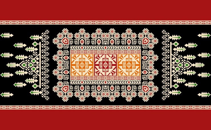 Geometrisches Ikat-Textilmuster