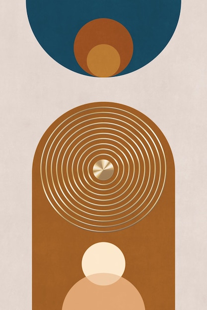 Geometrisches Muster des abstrakten einfachen goldenen Linienkreises