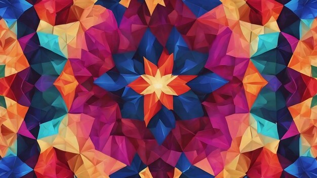 Foto geometrisches muster mit kaleidoskopischem hex-motiv