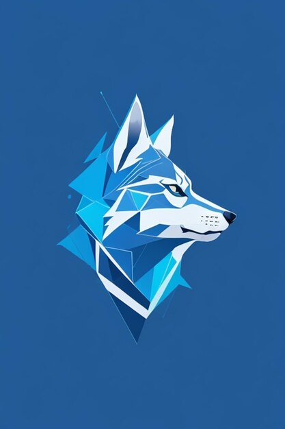 Geometrisches Wolf-Logo mit minimalistischer Linie