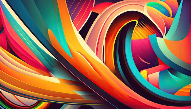 Geomtric Shapes Vibrant Color Background Pattern von Generative AI