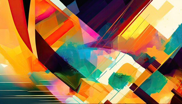 Geomtric Shapes Vibrant Color Background Pattern von Generative AI