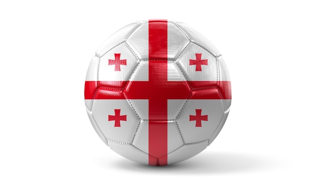 Georgia Nationalflagge auf Fußball 3D-Darstellung