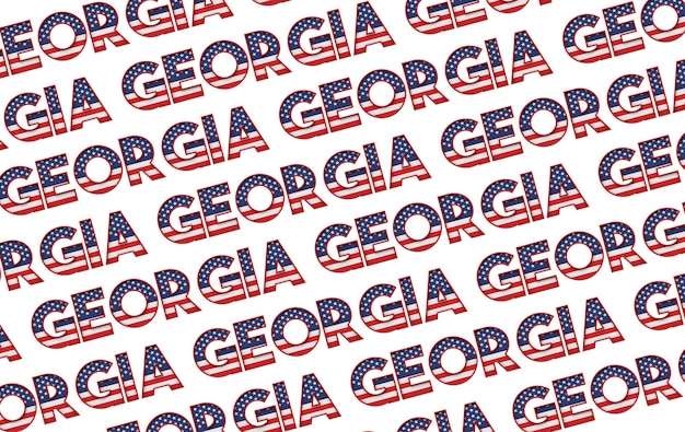 Georgia usa state stars and stripes hintergrund d-rendering