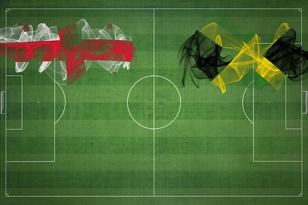 Geórgia vs Jamaica Jogo de futebol cores nacionais bandeiras nacionais campo de futebol jogo de futebol Conceito de competição Copiar espaço