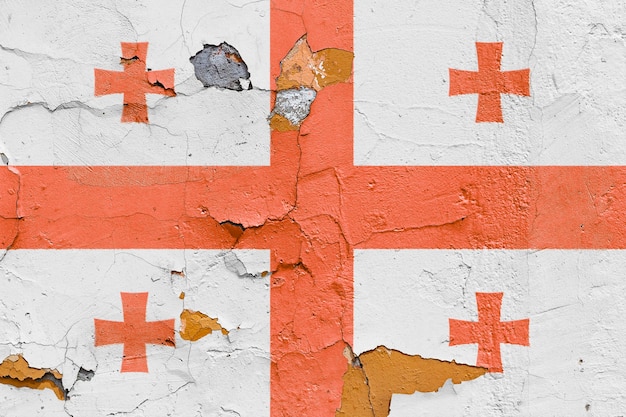 Georgische Flagge auf einer Mauer gemalt