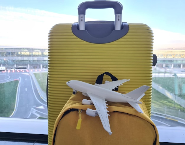 Gepäcktaschenrucksack im Flughafenterminalkonzept