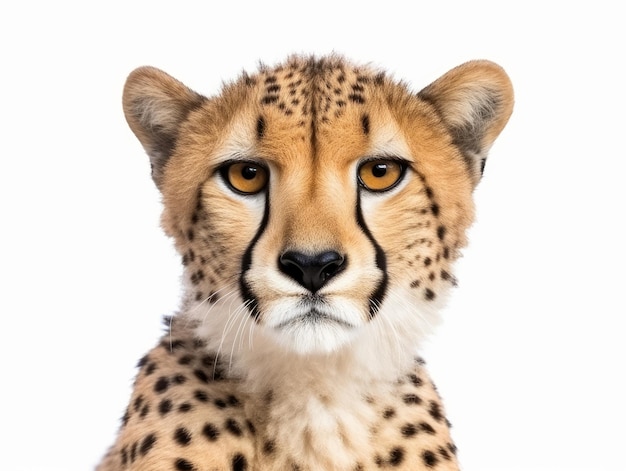 Gepard isoliert auf weißem Hintergrund