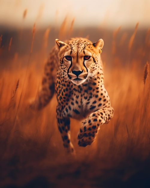 Gepard Jaguar Leopard läuft