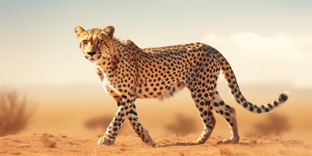 Gepard starrt stolz auf die Savanne