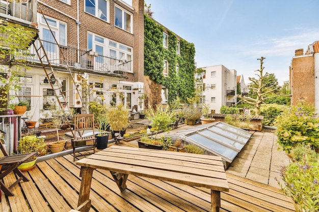 Foto gepflegte terrasse mit sitzecke