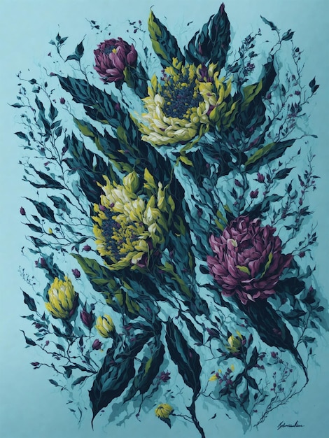 geprägte Blumen-Hintergrund für Wanddisplay 6