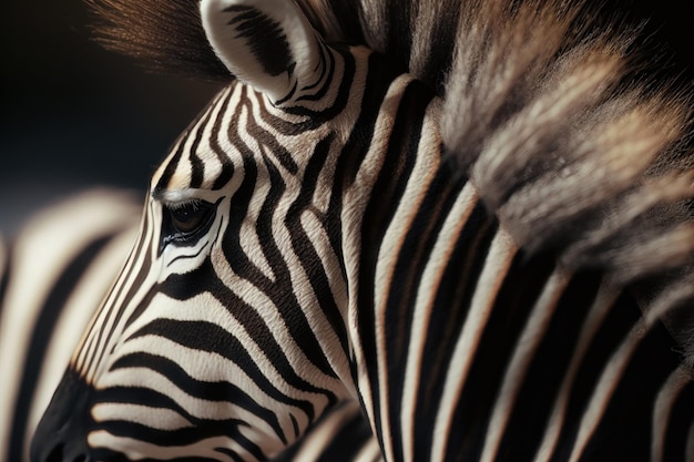 Geração de IA de closeup de textura de pele de zebra