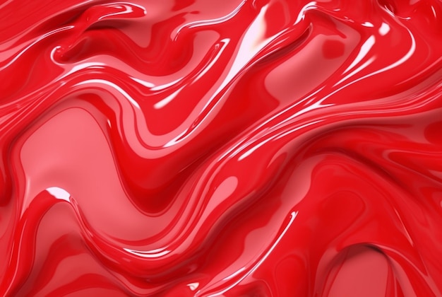 Gerador de ai de fundo abstrato líquido vermelho ondulado de tinta vermelha líquida