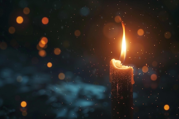 Foto gerar uma animação digital de uma chama de vela bur generative ai