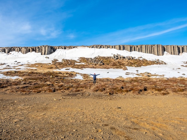 Gerduberg-Säulenwand Natur des Phänomens Struktur des Basaltsteins in Island