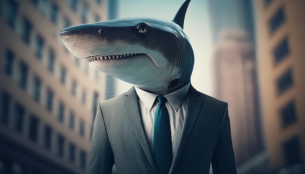 Gerenciamento do conceito de negócios Shark e businessshark Generative AI
