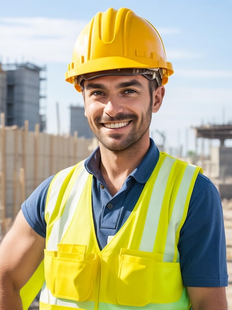 Un gerente de construcción confiado posa para un retrato que encarna la experiencia profesional y th