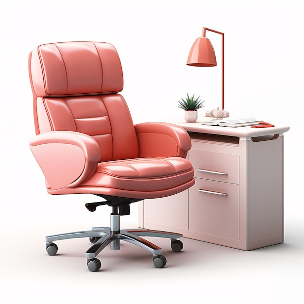 Foto gerente de escritório ou cadeira de convidados isolada na cadeira do diretor de fundo branco com rodas