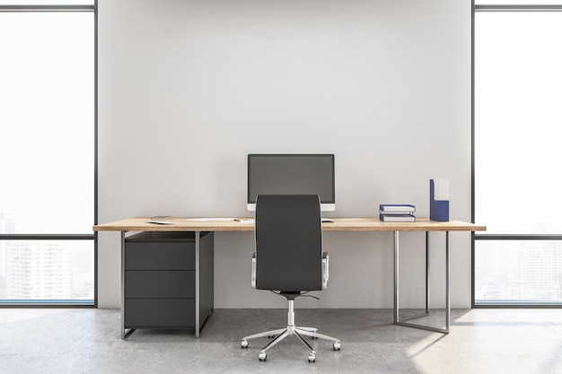 Gerente de espaço de trabalho em um interior contemporâneo