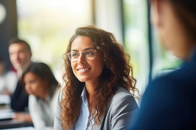 Gerente feminina especialista coordenando o trabalho em equipe