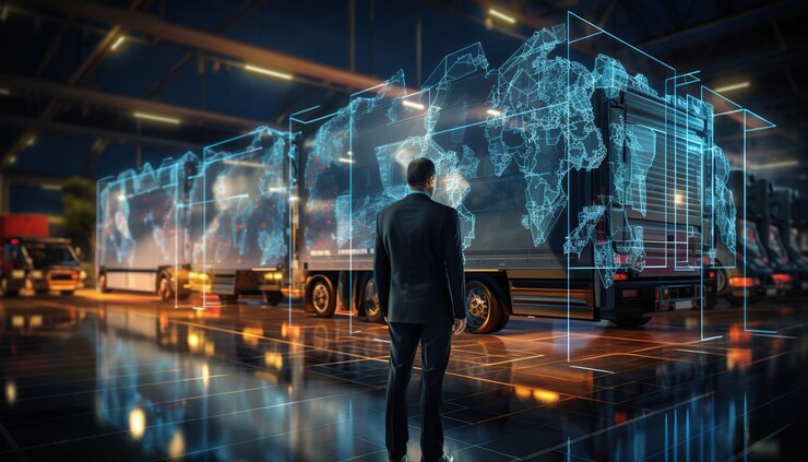 Foto gerente de transporte y logística comprobación y control de la logística