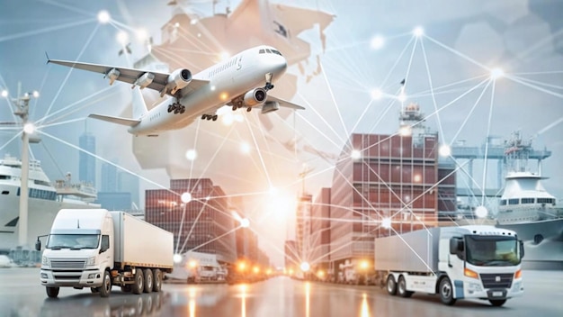 Gerente de transporte y logística comprobando y controlando la distribución de la red logística del cliente