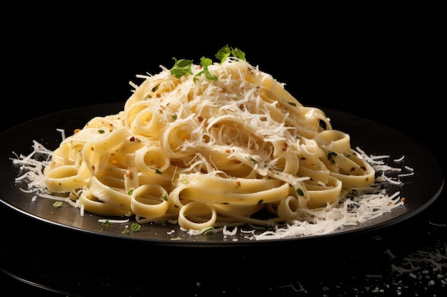 Gericht aus Fettuccine Alfredo mit Parmesankäse