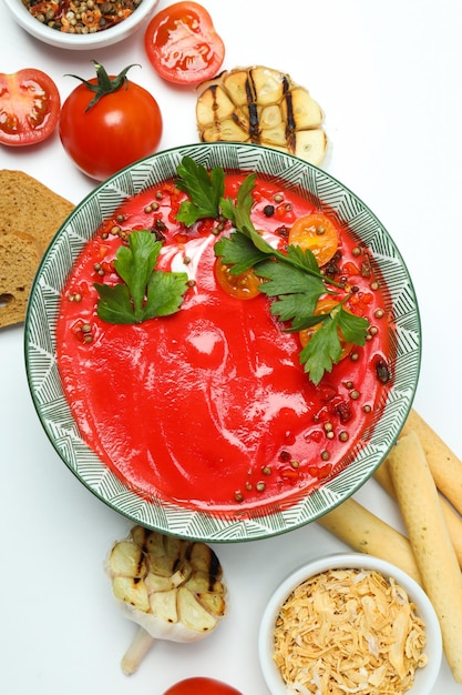 Gericht aus Tomaten leckere Tomatensuppe