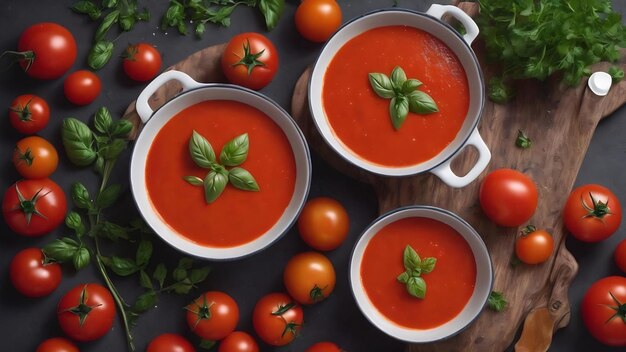 Gericht aus Tomaten, leckere Tomatensuppe