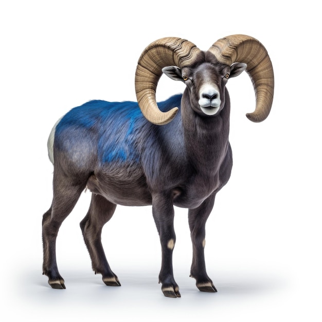 German Blue Ram isoliert auf weißem Hintergrund Generative KI