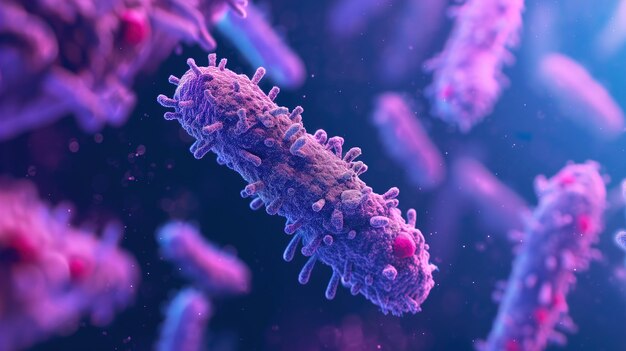 Gérmenes y patógenos microscópicos Fondo realista del coronavirus