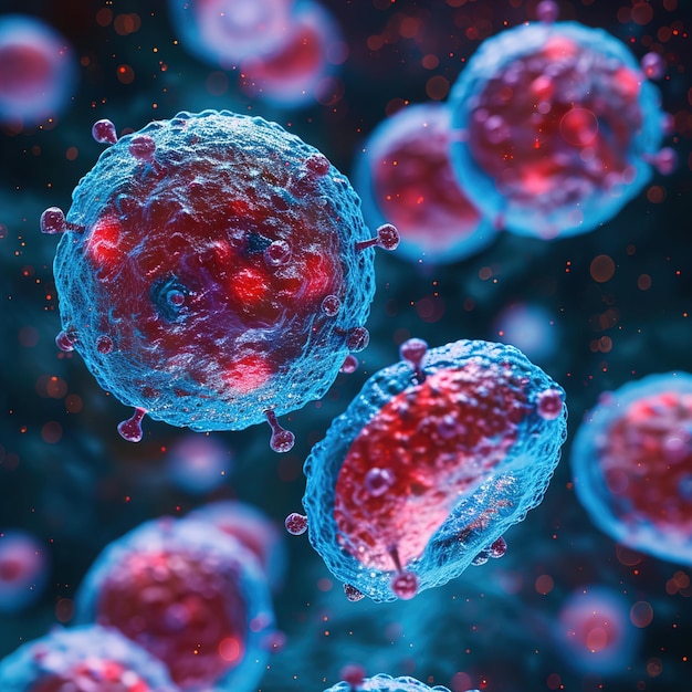 Gérmenes y patógenos microscópicos Fondo realista del coronavirus