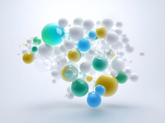 Foto germes virus bacterias molécula estructura de burbuja de alta tecnología fondo maquillaje cosmético laboratorio de ciencia arte de ilustración