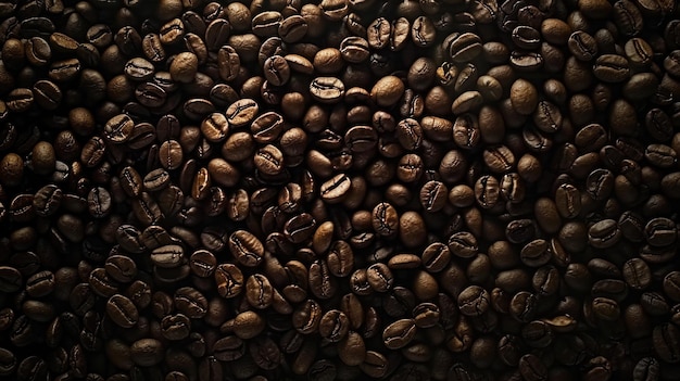 Geröstete Kaffeebohnen Textur dunkler aromatischer Hintergrund für Gourmet-Konzept