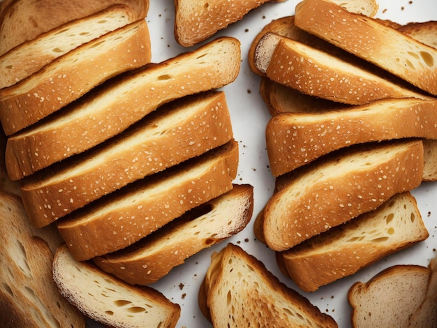 Geröstetes Brot, das seine knusprige und knusperrige Oberfläche zeigt