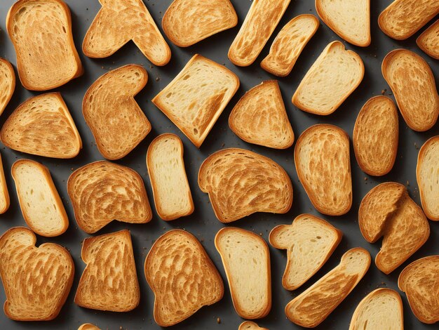 Geröstetes Brot, das seine knusprige und knusperrige Oberfläche zeigt