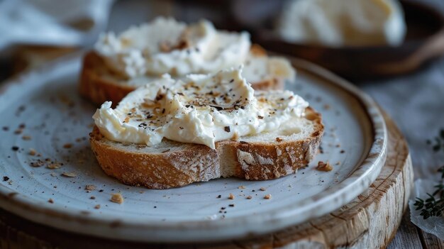 Geröstetes Brot mit Creme-Käse