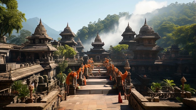 Gesamtansicht des Mahakaleshwar Jyotirlinga-Tempels in Indien