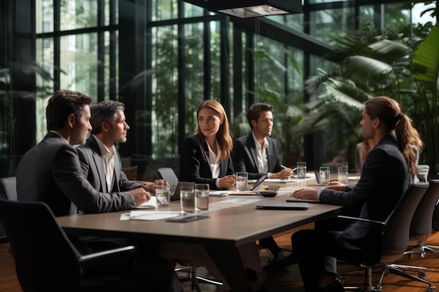 Geschäftliches Treffen in einem modernen Büro mit natürlichem Licht