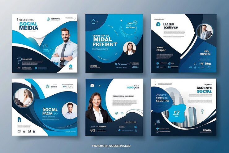 Foto geschäfts-social-media-post-vorlage für professionelle unternehmens-square-banner-premium-vektor