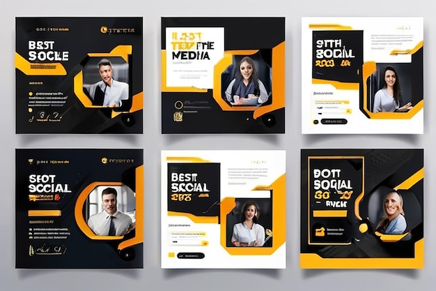 Geschäfts-Social-Media-Post-Vorlage für professionelle Unternehmens-Square-Banner-Premium-Vektor